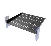 1U Vented Server Rack Shelf, Cantilever Mount for 19 Inch Networking Equipments Rack Enclosure, Black (1, 1U16In)