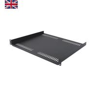 1U Vented Server Rack Shelf - Heavy-Duty Steel, 16in Attachment, 30lb Capacity