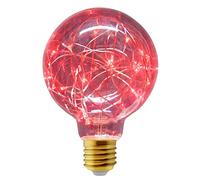 1w G95 Globe LED Industrial Decorative Light Bulb Coloured Fairy String Filament E27 (Red)