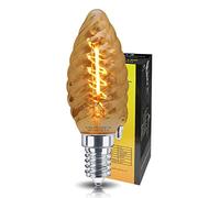 1w LED Twisted Candle E14 Vintage Filament Light Bulb Smoke Glass