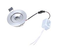 1W Recessed LED Ceiling Light, Aluminum Alloy Texture, White