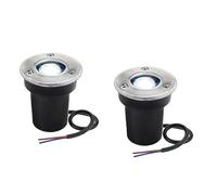 1W Round Outdoor Floor Spotlight - IP67 Waterproof Mini LED Garden Light - Recessed Stainless Steel Landscape Light - 2PCS Outdoor Ground Lamp for Pathway and Patio