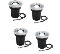 1W Round Outdoor Floor Spotlight - IP67 Waterproof Mini LED Recessed Landscape Light - Stainless Steel Garden Ground Lamp - 4PCS Outdoor Buried Lighting for Pathway & Patio