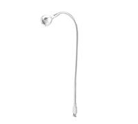 1W USB LED Desk Lamp, Flexible Gooseneck Reading Light with Eye-Caring Warm White & Pure White, Portable Clip-On Night Light for Study, Office, Home (Silver/Black)