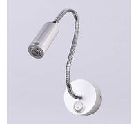 1W Wall Mounted Reading Light Flexible Gooseneck LED Sconce Lamp Bedside Reading Lamp Silver White Light for Bedroom, Office, Workbench, Studio, Art Works Show