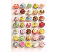 1Wall Bright and Colourful Howard Shooter Cupcakes Wall Mural 1.58 x 2.32m, Wood, Pink, 1 x 158 x 232 cm