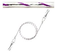 1x 1.5m Reflective Dog Tie Out Cables for Dogs - 3mm Thick, Heavy Duty, PVC Cover, Camping Accessories, Outdoor Use with Anchor Stake - Ideal for Small & Medium Dogs (5ft, PURPLE)
