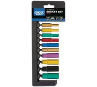 1x 10 Piece Draper Expert Quality 1/4" Sq Dr Metric Deep Coloured Socket Set