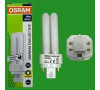 Osram Dulux DE 10w 4 Pin 827 Very Warm White G24q-1 (2700k) Compact Fluorescent Lamp
