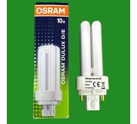1x 10W OSRAM Dimmable G24q-1, 4 pin 3500K Low Energy CFL PL Light Bulb Lamp