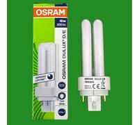1x 10W OSRAM Dimmable G24q-1, 4 pin 4000K Low Energy CFL PL Light Bulb Lamp [EEK: B]