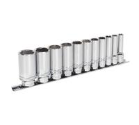 Sealey AK2743 Socket Set 11Pc 3/8inSq Drive Deep Lock-On™ 6Pt Imperial
