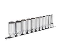 Sealey AK2743 Socket Set 11Pc 3/8inSq Drive Deep Lock-On™ 6Pt Imperial