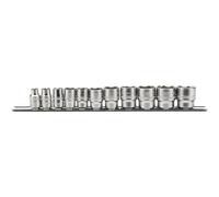 1x 11 Piece Draper 3/8" Square Drive Imperial Socket set On Metal Rail - 16493