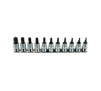 1x 11 Piece Laser Tamperproof Chrome Vanadium Star Bit Set - 3/8" Drive