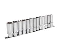 Sealey Socket Set AK2745 13pc 1/2in Sq Drive Deep Lock-On 6pt Metric