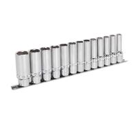 Sealey Socket Set AK2745 13pc 1/2in Sq Drive Deep Lock-On 6pt Metric