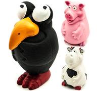 1x 15cm Long Squeaky Dog Toy - LATEX Rubber Pigs, Cows, Penguins - Interactive Toys for Boredom - Honking Squeak, Fetch, Chew - Small & Medium Dogs Presents (Penguin, 6 inches)