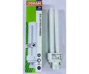 1x 18W OSRAM Dimmable G24q-2, 4 pin 4000K Low Energy CFL PLC Light Bulb Lamp