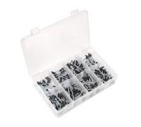 1x 200 Piece Sealey Rivet Black Anodised Assortment Set - AB074BR