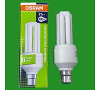 1x 21W (=100W) OSRAM Low Energy Power Saving CFL Stick Light Bulbs BC B22 Lamp