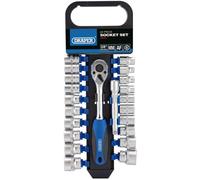 1x 22 Piece Draper 3/8" Square Drive Combined MM/AF Socket & Ratchet Set - 16373
