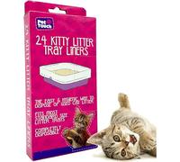 1x 24 Pack - Kitty Cat Litter Tray Liners - Fits to Most Kitten & Cats Trays Liner - Disposable & Hygienic Waste Bags - Portable, Strong, Travel, Toilet Training (1 Box (24 Liners))