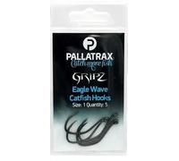 1X 2X Pallatrax Gripz Fishing Hooks Eagle Wave Catfish Hooks Barbered Barbless (2, 1)