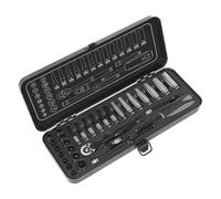 Sealey Socket Set AK7970 32Pc 1/4in Sq Drive 6Pt WallDrive® Metric Black Series