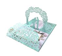 1x 3D POP UP Card Gold Gray Tri 3 Fold Pocket Wedding Invitation Laser Cut Invite Greeting With Envelope 3D Pop Up Invitation Card(Color 3)