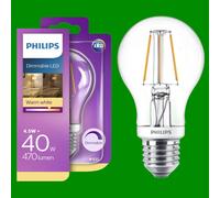 1x 4.5W (=40W) Philips Dimmable LED Filament GLS A60 Light Bulb ES E27 Screw