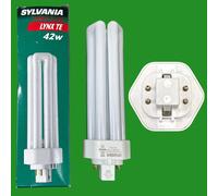 1x 42W Sylvania Dimmable GX24Q-4 4 pin CFL Low Energy 3000K 830 Light Bulb Lamp