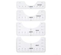 1x 4pcs T-shirt Alignment Ruler Design Placement Tool T-shirts (1 white)