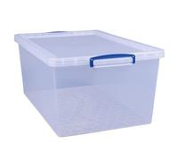 Really Useful Nestable Plastic Storage Box 62 Litre Clear (Pack of 3)