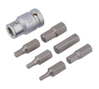 1x 7 Piece Draper 1/2" Square Drive Metric Hexagon Bit - 83565