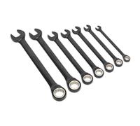 1x 7 Piece Sealey Black Series Metric Combination Ratchet Spanner Set - AK7978