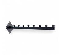 1x 8-Ball Straight Wall-Fix Display Arm Black Matte Steel 400mm | Space-Saving Garment Rail for Retail Clothing Display & Home Wardrobe Organisation