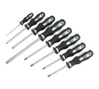 1x 8 Piece Draper Chrome Plated Finish Screwdriver Set