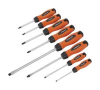1x 8 Piece Sealey Hi-Vis Orange Screwdriver Set - HV003