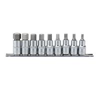 1x 9 Piece Draper 1/2" Square Drive 55mm Long Metric Hexagonal Socket Bit Set