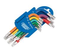 1x 9 Piece Draper Expert Quality Metric Coloured Short Arm TX-Star Key Set
