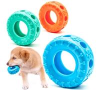 1x 9cm Rubber TYRE - Dog Chew Toys - Flexible & Tough Puppy Toy Ring - TIRE WHEEL Interactive Play, Boredom, Treat Dispensing - Ideal for Puppies, Small and Medium Dogs (Blue)