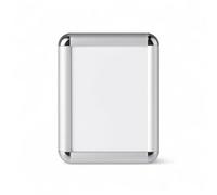 1x A5 Silver Snap Frame - 25mm Round Corner Wall Mounted Poster Frame - Anti-Glare PVC Cover - Aluminium Display Holder for Indoor/Outdoor Use - Portrait or Landscape Orientation