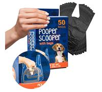 1x All Pets Dog Pooper Scooper Handheld - Assembled Dogs Poop Scoop with 50 BAGS - Lightweight, Hygienic Cleaning, Poo Picker for Pet Loo, Animal Waste (15cm (Pack of 1))