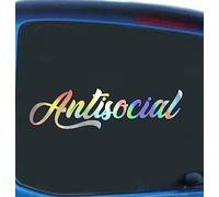 1x Antisocial Oil Slick Chrome Holographic Car Sticker Decal Bumper JDM Sticker os5