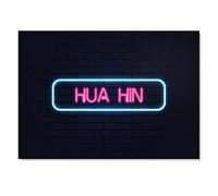 1x Art Print 6x4 Neon Sign Design Hua Hin Town Thailand Greeting Mini Poster 15 X 10 cm 280gsm Satin Gloss Photo Paper #350620