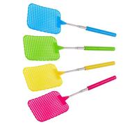 1x Assorted Stainless Steel Extendable Fly Swatter - Indoor Outdoor Long Handle Bug Mosquito Insect Wasp Killer Racket Bat - By Ashley