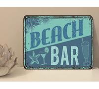 1x Beach Bar Metal Plaque Sign Gift House Novelty (mt327) (150mm x 100mm)