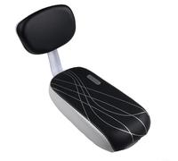 1x Bicycle Rear Seat Saddle with Back Rest Handle and Pedals, Soft Cushion Support for Adults Teens Kids, Mountain Bike Ebike Carrier Rack Accessory Black(white and black saddle)