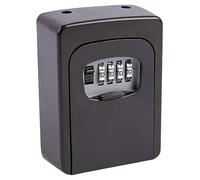 1x Black Combination Key Safe with Shackle - Small Outdoor Wall-Mounted Home Storage Lock Box Security Cabinet - By Pro User